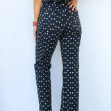 JUST BLACK VINTAGE STRAIGHT POLKA DOT JEANS
