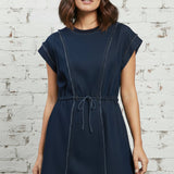 AROUND TOWN CHAMBRAY MINI DRESS