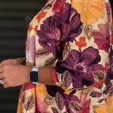 PAINTED PETALS FLORAL BUTTON DOWN BLOUSE