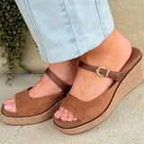 CORKYS TREAT YOURSELF CHESTNUT WEDGE SANDAL