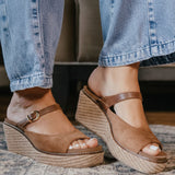CORKYS TREAT YOURSELF CHESTNUT WEDGE SANDAL