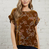 FOUND HER BALANCE CAMEL PRINTED TOP