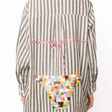 QUEEN OF SPARKLES STRIPED PAILLETTE BIKINI TUNIC - BLACK, ORANGE OR GREEN