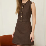 FALLING FOR YOU SLEEVELESS TEXTURED MINI DRESS