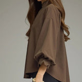 CALL AROUND TOWN CHOCOLATE BLOUSE