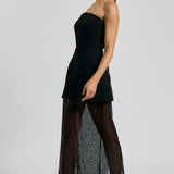 DANCING AFTER DARK STRAPLESS DRESS WITH SHEER SEQUIN