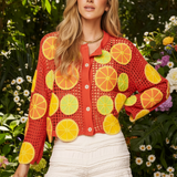 QUEEN OF SPARKLES: LEMON, LIME & ORANGE CROCHET SWEATER