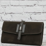 DATE NIGHT ITALIAN FLAP CLUTCH - BURGUNDY OR CHOCOLATE