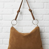 ON THE GO SUEDE LEATHER SHOULDER BAG - BROWN, BURGUNDY OR CAMEL