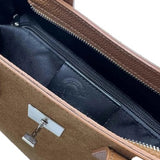 OUT TO LUNCH SUEDE AND LEATHER HANDBAG - BLACK, BROWN OR CAMEL