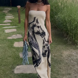 ONLINE EXCLUSIVE:  FEELING GIDDY HORSE PRINT MAXI DRESS