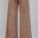 FATE HIGH RISE WIDE LEG BROWN PANTS