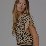HOLD ON TO THIS LEOPARD RUFFLE TOP