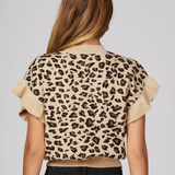 HOLD ON TO THIS LEOPARD RUFFLE TOP