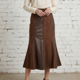 SO IN THE MOMENT SUEDE AND LEATHER SKIRT