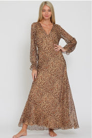 FIERCELY YOURS LEOPARD PRINT MAXI DRESS