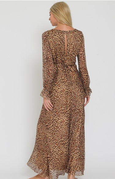 FIERCELY YOURS LEOPARD PRINT MAXI DRESS