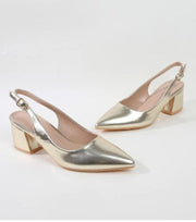 CHLOE SLINGBACK BLOCK HEEL - BLACK OR CAMEL