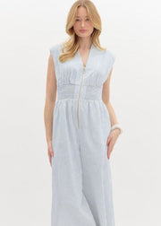 SUMMER JOURNEY PINSTRIPE ROMPER