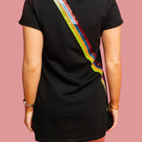QUEEN OF SPARKLES:  BLACK GUITAR STRAP TEE DRESS