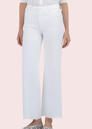 KUT FROM THE KLOTH:   MEG HIGH RISE WIDE LEG OPTIC WHITE JEANS