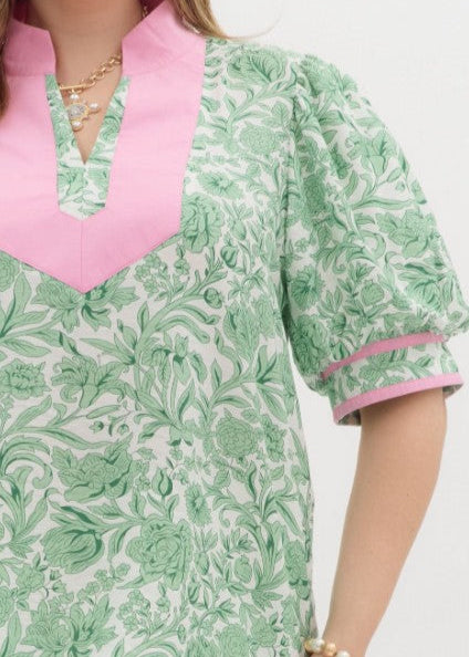 DAHLIA DAYDREAM FLORAL PUFF SLEEVE BLOUSE