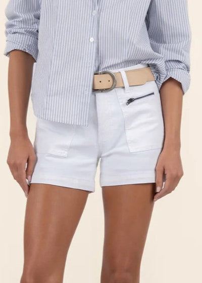 KUT JANE HIGH RISE WHITE SHORTS