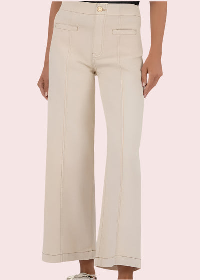 KUT MEG HIGH RISE WIDE LEG JEANS - CANVAS COLOR