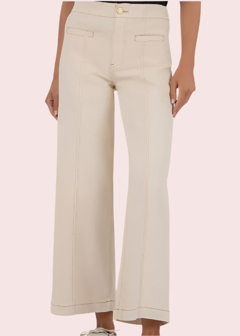 KUT MEG HIGH RISE WIDE LEG JEANS - CANVAS COLOR