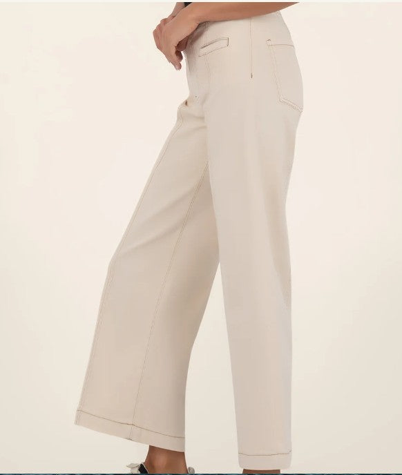 KUT MEG HIGH RISE WIDE LEG JEANS - CANVAS COLOR