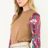 SEASON OF BLOOMS MIXED MEDIA BLOUSE