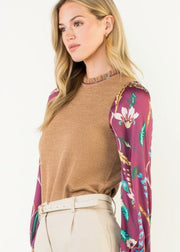 SEASON OF BLOOMS MIXED MEDIA BLOUSE