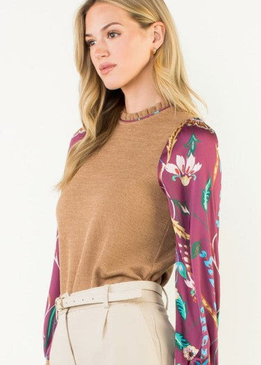 SEASON OF BLOOMS MIXED MEDIA BLOUSE