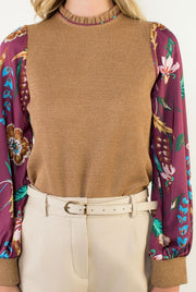 SEASON OF BLOOMS MIXED MEDIA BLOUSE