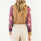 SEASON OF BLOOMS MIXED MEDIA BLOUSE