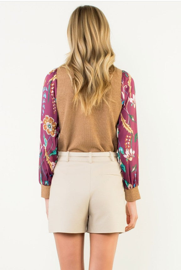 SEASON OF BLOOMS MIXED MEDIA BLOUSE