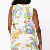 QUEEN OF SPARKLES CRAB STARFISH & LOBSTER FRINGE DRESS