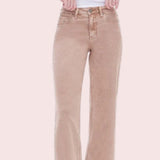 BAYEAS BELLA MID RISE STRAIGHT LEG JEANS - BEIGE