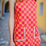 PLAID JEWEL POCKET COTTON TANK DRESS