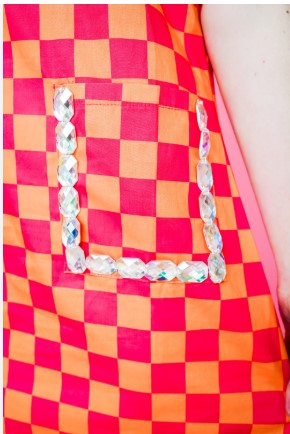 PLAID JEWEL POCKET COTTON TANK DRESS