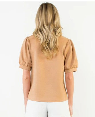 AUTUMN AVENUE CARAMEL SUEDE BLOUSE