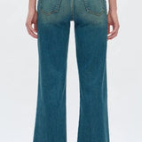 ONLINE EXCLUSIVE:  BAYEAS HIGH RISE WIDE LEG JEANS WITH STUDS