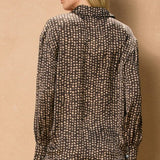 BALCONY NIGHT SPOTTED BUTTON DOWN BLOUSE