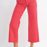 JUSTUSA LOLA SLIM WIDE LEG JEANS IN RED
