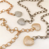 VIRTUE - BELOVED MEMORY HEART PENDANT ON ADJUSTABLE CROWN CHAIN - GOLD OR SILVER