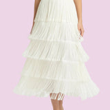 BRING THE DRAMA TIERED FRINGE SKIRT - ASSORTED COLORS