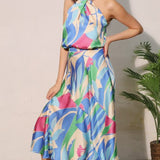 COASTAL DREAM SATIN HALTER TOP