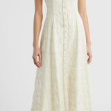 GRAND ENTRANCE EMBROIDERED MIDI DRESS