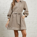 FALL AFFAIR COLLARED MINI DRESS