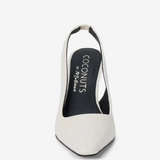 COCONUT BY MATISSE:  JACOB BONE CROCODILE SLINGBACK HEELS